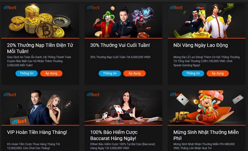 Tặng tiền cược miễn phí từ khuyến mãi D9Bet